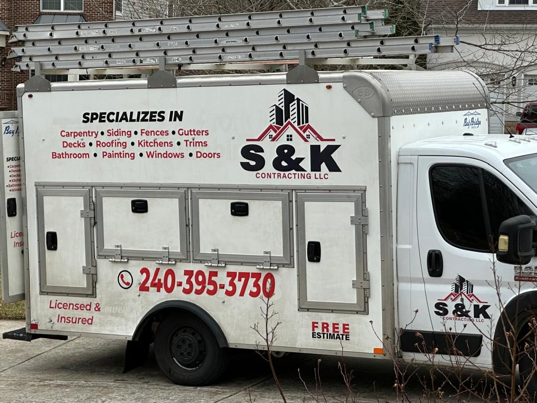 S&K Contracting truck - licensed and insured Maryland contractor